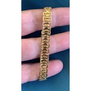 Napier Gold Tone Polished Textured Bracelet Signed